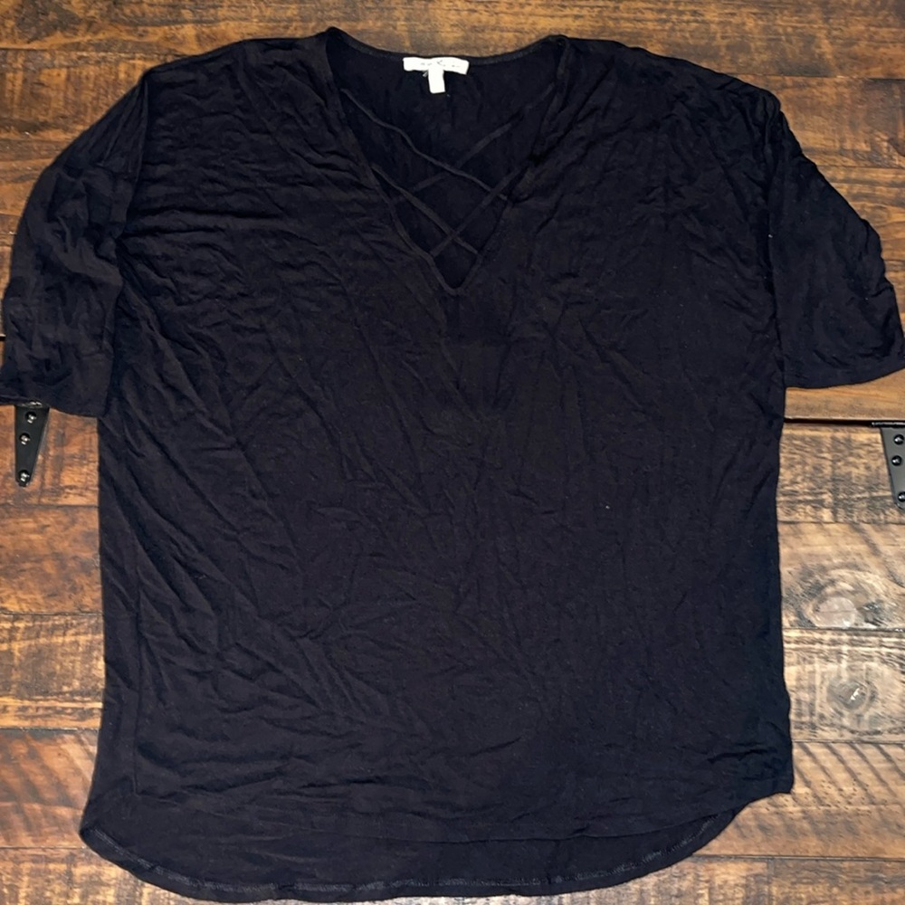 Black top half sleeve super comfortable front cut out
